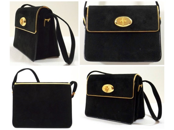 NETTIE ROSENSTEIN Black Suede Shoulder Bag - image 4