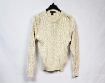 EDDIE BAUER Herren 100% Baumwolle Zopfmuster Pullover US Größe Medium - M