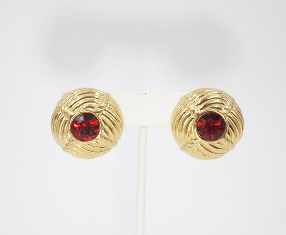 CINER Ruby Red Clip On Earrings - image 1