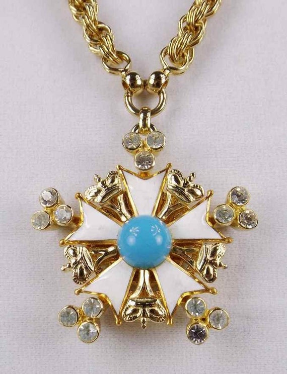 NETTIE ROSENSTEIN Star and Crown Pendant Necklace - image 2