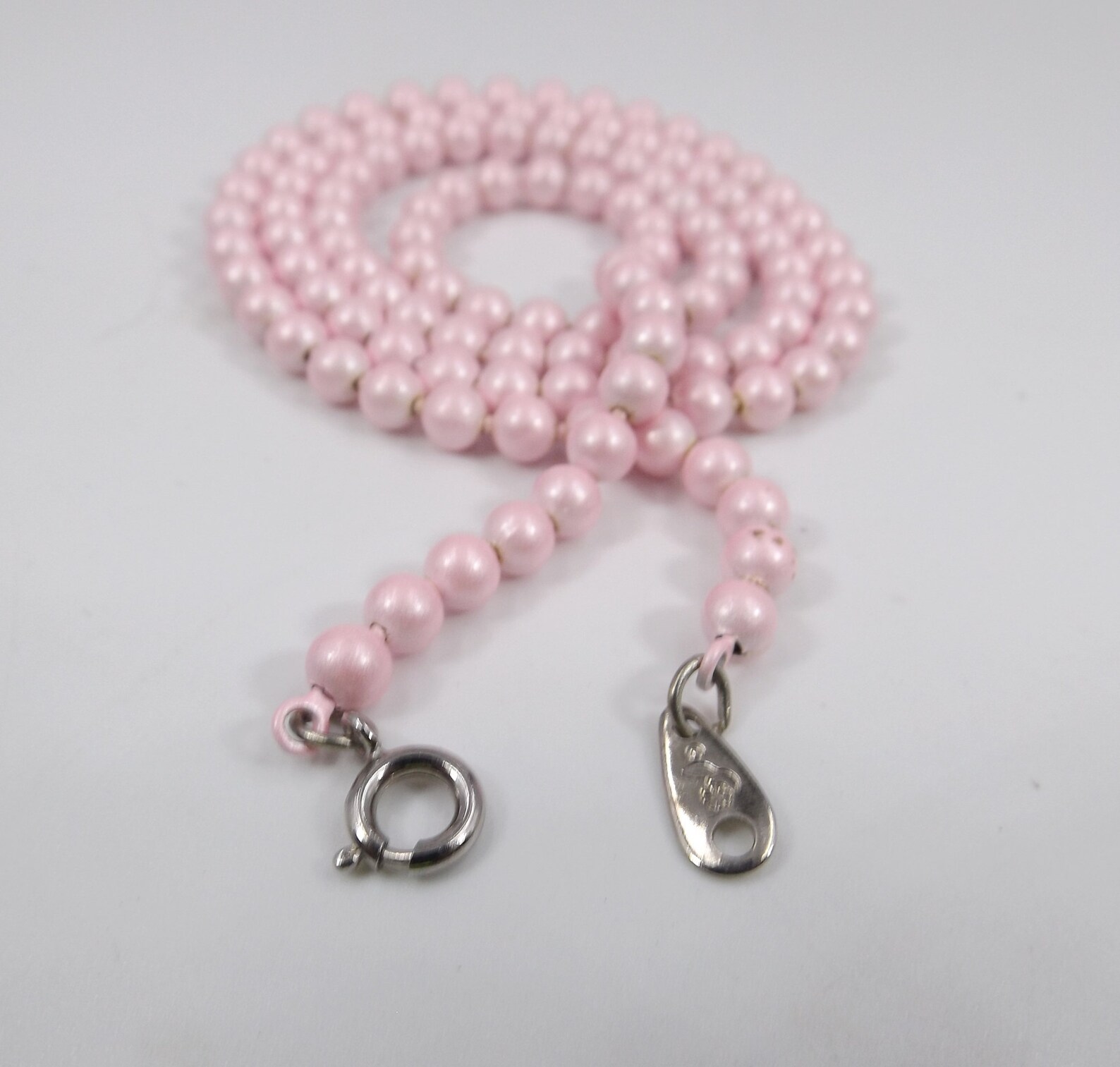 25 5mm Pink Faux Pearl Pink Ball Chain Necklace Etsy