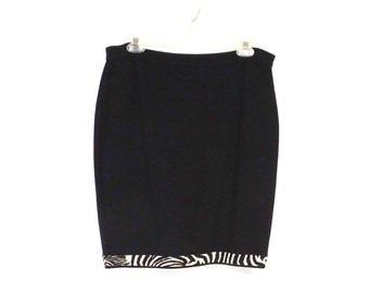 Laurel by ESCADA Black Knitted Wool Skirt DE Size 42 US Size 12