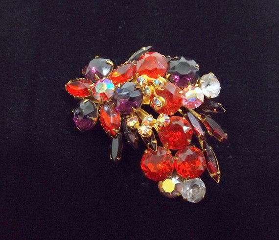 Broche Vintage Argentée Avec Fleur Rose Et Cristaux - Style Rétro En Alliage Métallique