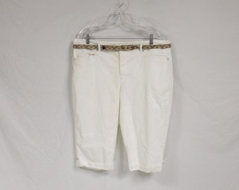 GLORIA VANDERBILT Wit Stretch Denim Capri Broek US Maat 18