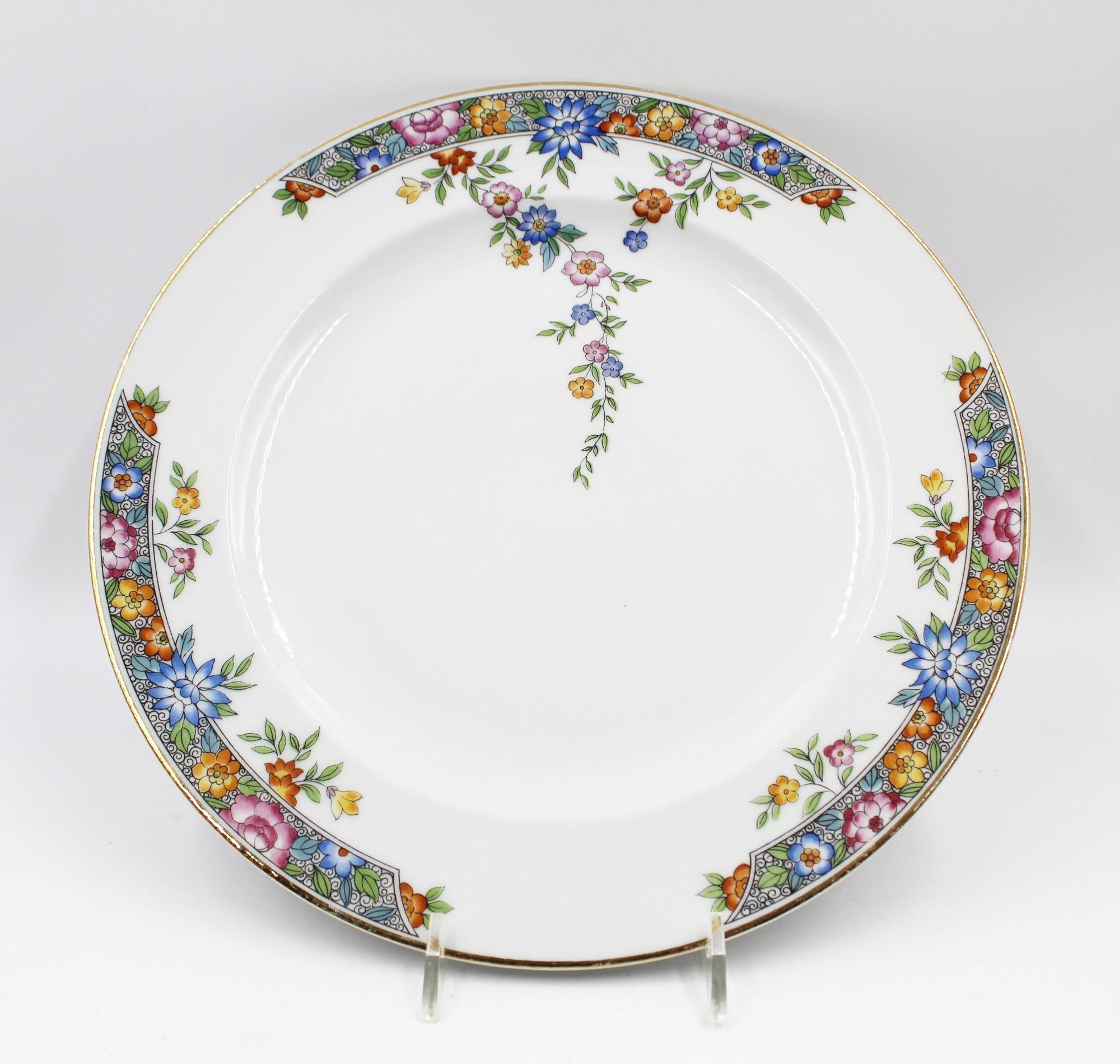 HUTSCHENREUTHER MIDI DINNER PLATE 5枚セット Ca. 1925-39 HUTSCHENREUTHER Selb Vernon Pattern Dinner Plates Set