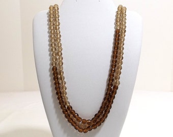 Faceted Glass Bead Rope Length Necklace