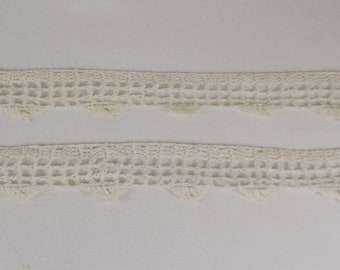 Two (2) Lengths of Hand Crocheted Lace Trim