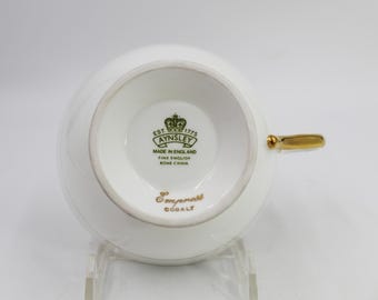 AYNSLEY Empress Cobalt Cup and Saucer Set - Etsy