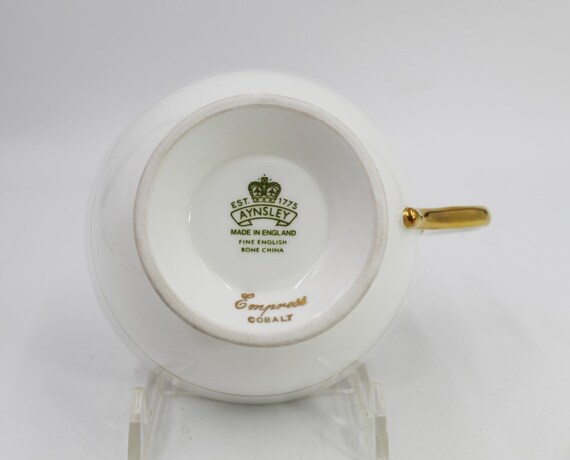 AYNSLEY Empress Cobalt Cup and Saucer Set - Etsy