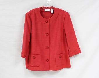 ALFRED DUNNER Roter Leinen Blazer Blazer 14