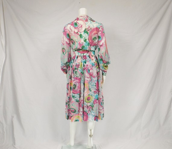 1960's Custom OOAK Mod Floral Cotton Print Dress … - image 2