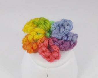 Multicolor Hand Crocheted Flower Brooch