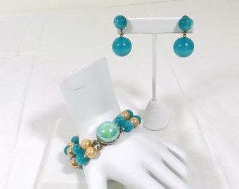 Mid Century Bracelet and Matching Earrings