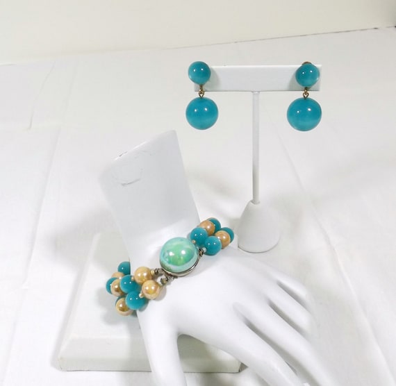 Mid Century Bracelet and Matching Earrings - image 1