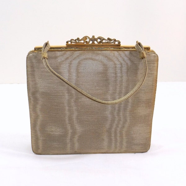 NETTIE ROSENSTEIN Platinum and Gold Evening Bag