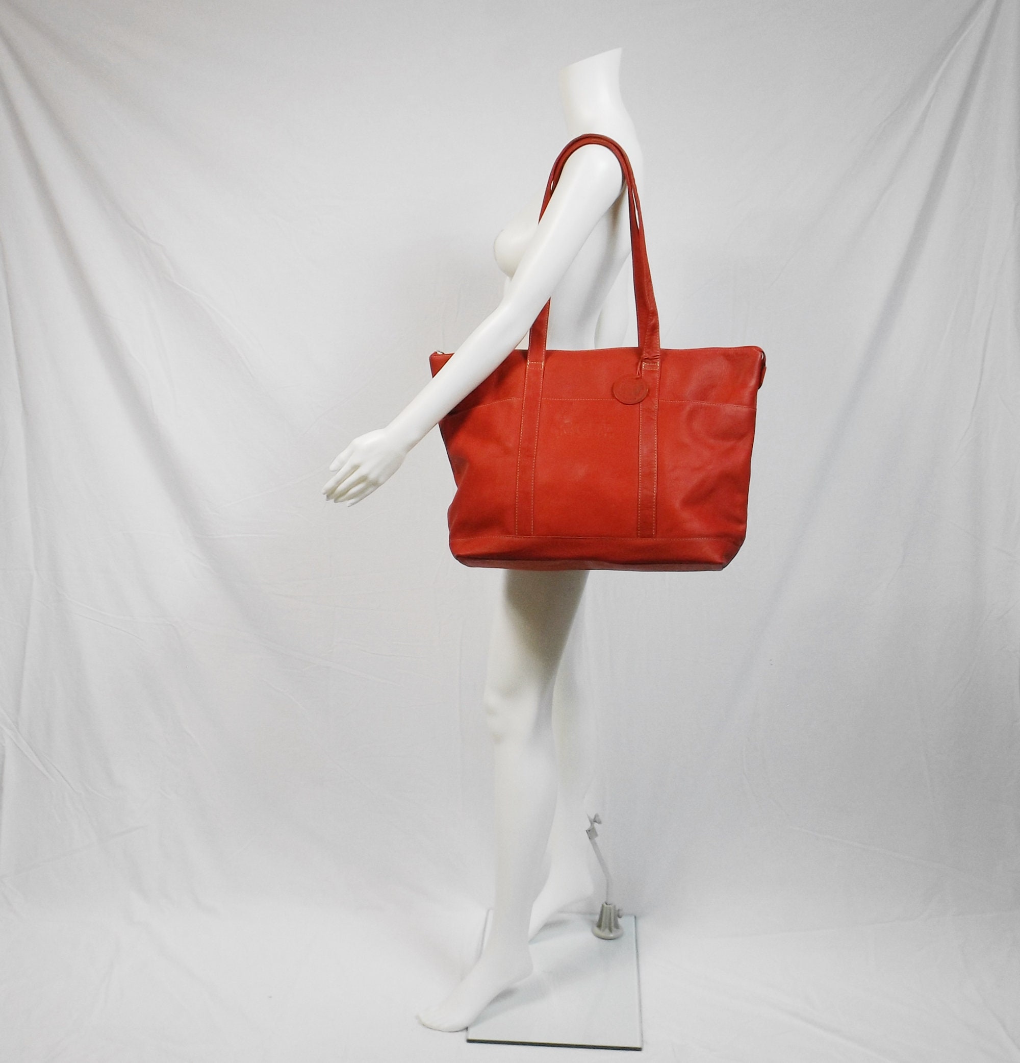 ANDREW PHILLIPS Red Vaqueta Napa Leather Executive Tote Bag EUC - Etsy