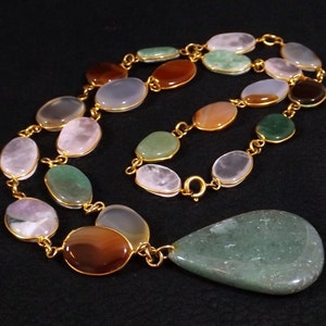 Natural Gemstone Pendant Necklace image 5