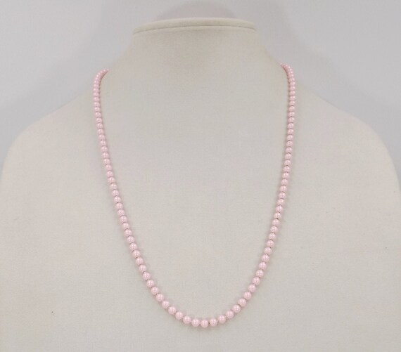 25 5mm Pink Faux Pearl Pink Ball Chain Necklace Etsy