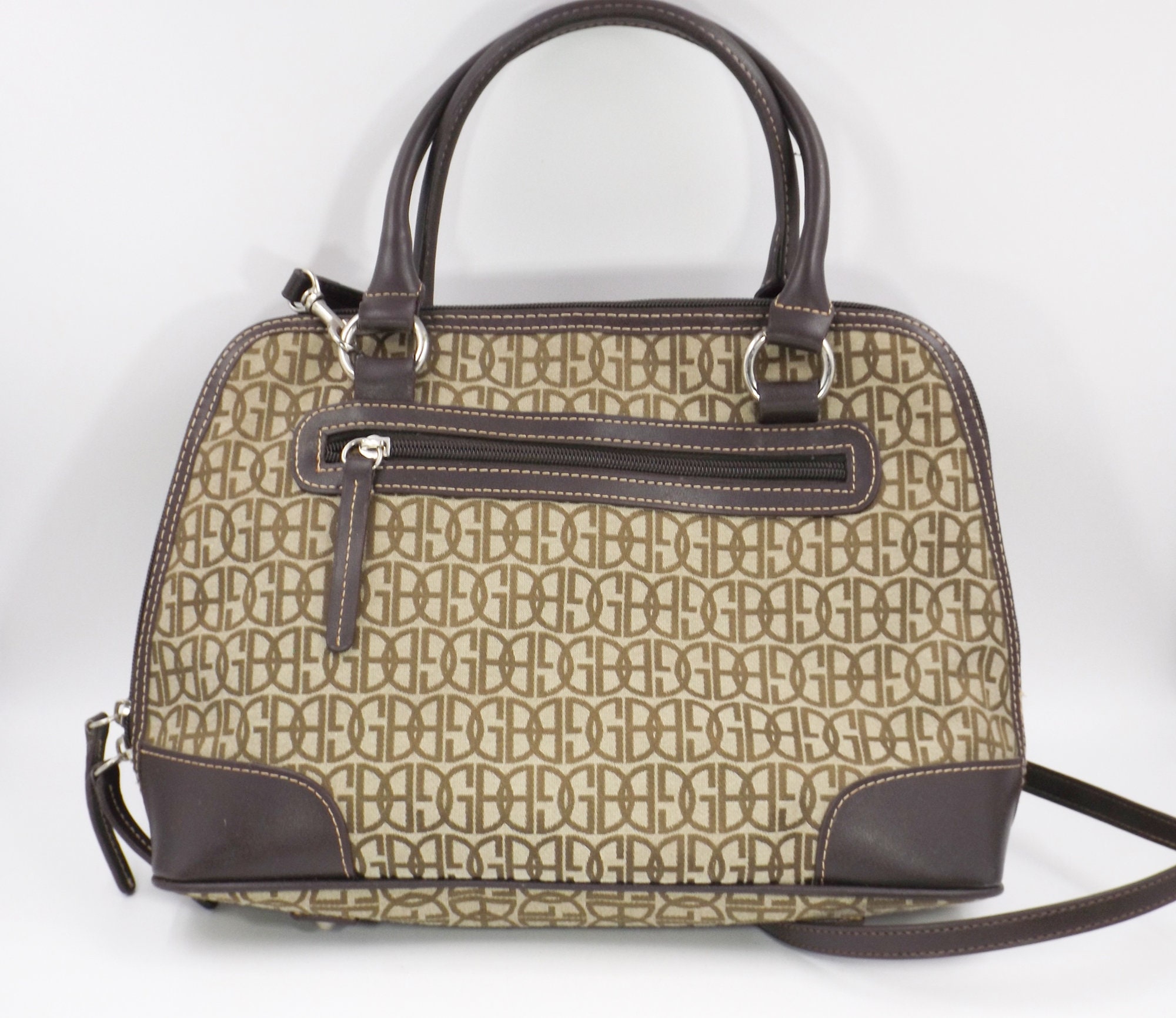 Giani Bernini Annabelle Patchwork Dome Brown Multicolored Satchel Handbag |  Affordable Designer Brands