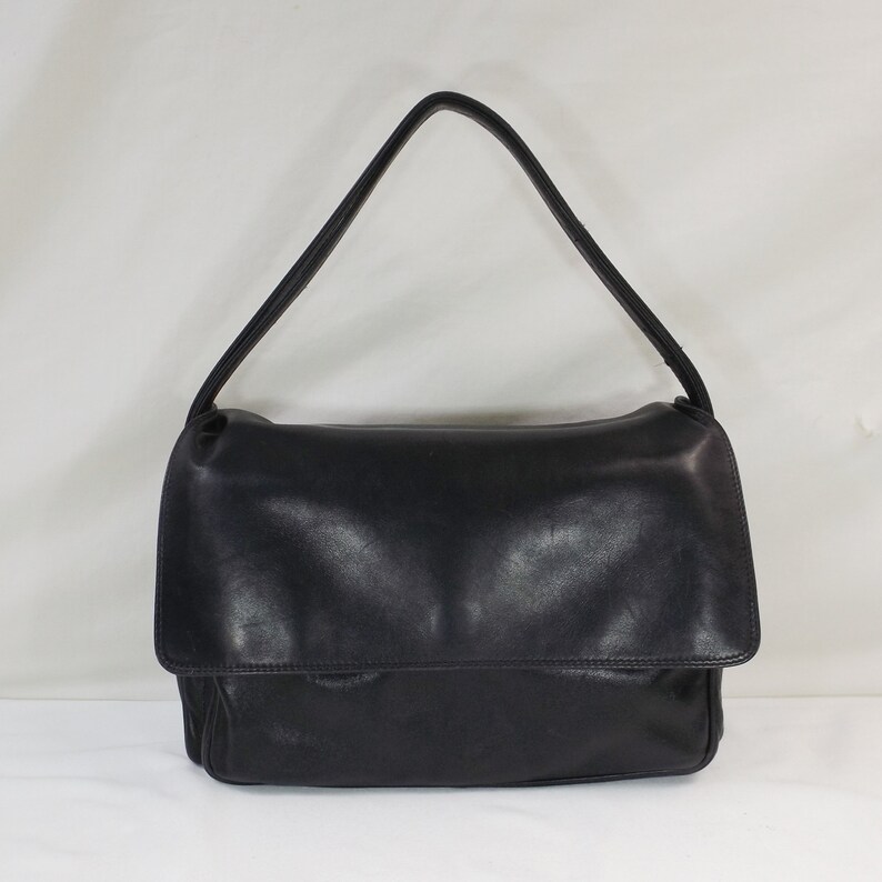 ENNY Italian Black Leather Handbag | Etsy