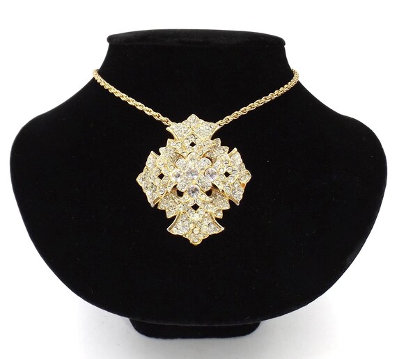 Kenneth J. Lane Dazzling Brooch Pendant Duo - image 2