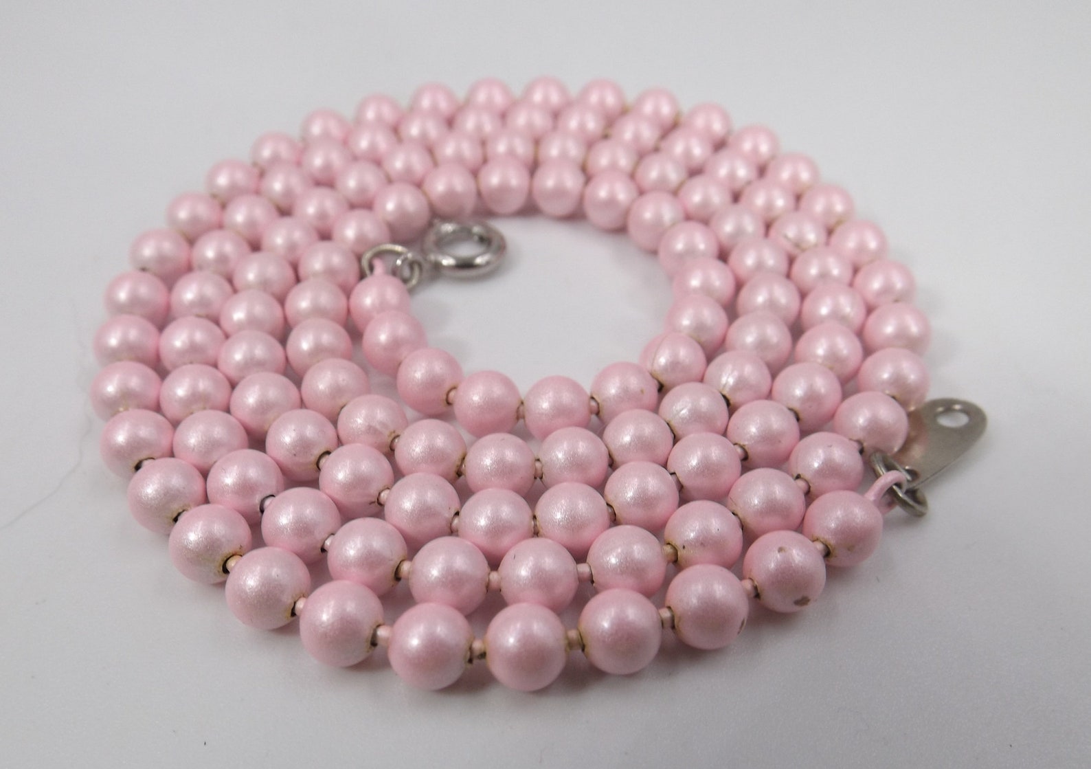 25 5mm Pink Faux Pearl Pink Ball Chain Necklace Etsy
