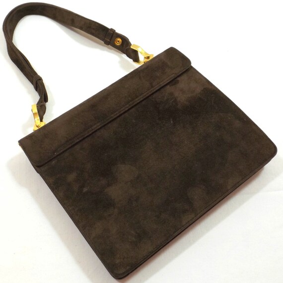 NETTIE ROSENSTEIN Brown Suede Shoulder Bag - image 4