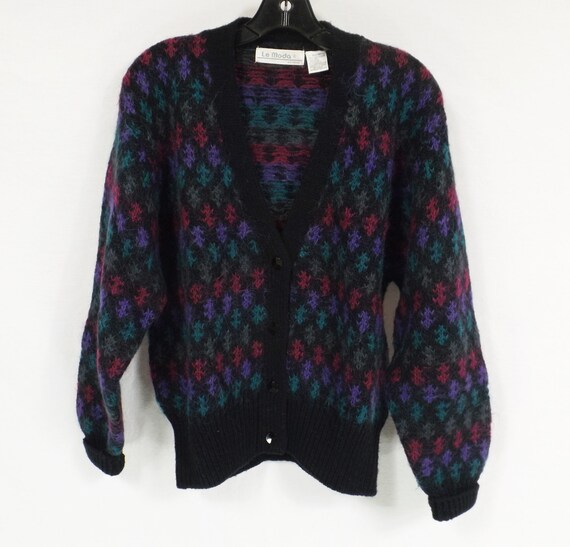 Le MODA Mohair and Wool Blend Cardigan Sweater US… - image 3