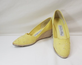 EVAN - PICONE Yellow Espadrilles with Wedge Heels US Size 8N