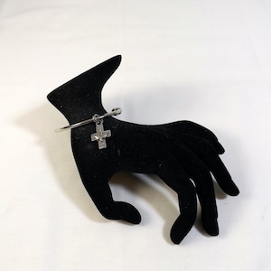 Silver Plated Cuff Bracelet with Cross and Dove