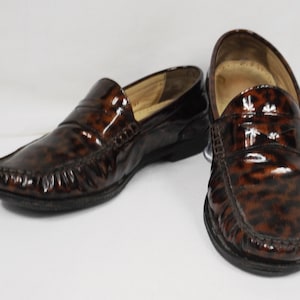 COLE HAAN Tortoiseshell Patent Leather Loafers US Size 7 B