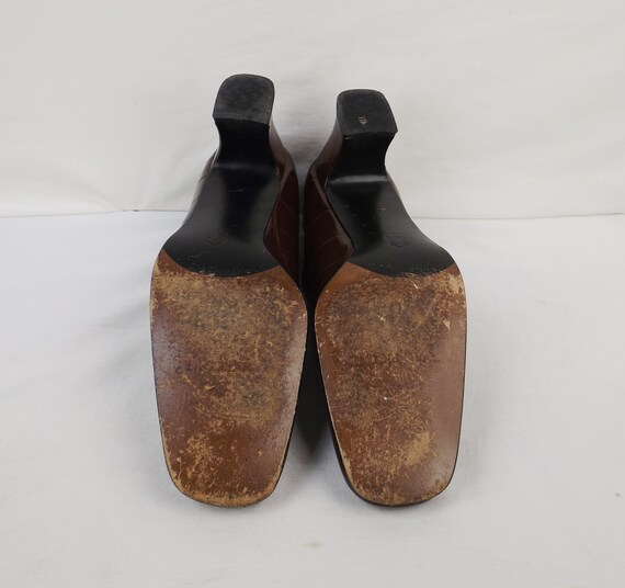 EVAN PICONE Faux Croc Dark Brown Pumps US Size 8 … - image 6