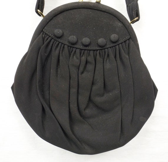 Very Vintage Black Silk Faille Handbag - image 2