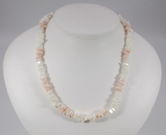 Pink and White Puka Shell Necklace - Etsy