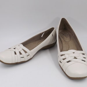 LifeStride White Leather Flats US Size 9-1/2M 9.5M