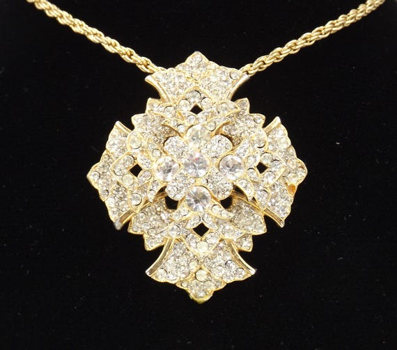 Kenneth J. Lane Dazzling Brooch Pendant Duo - image 1