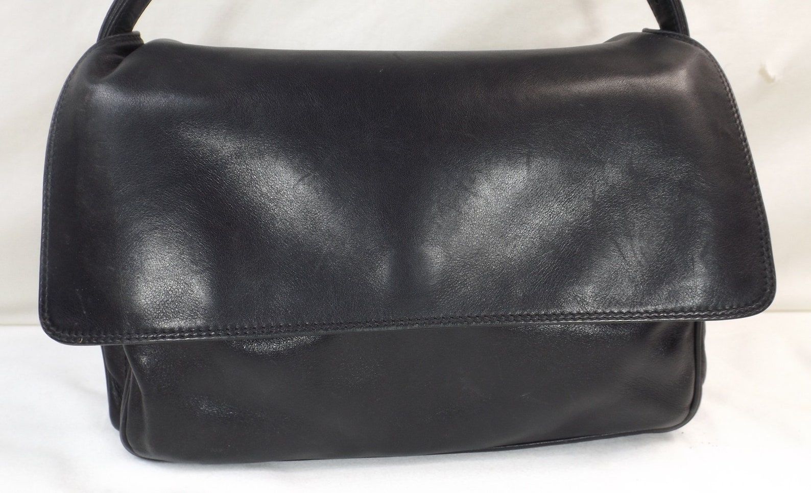 ENNY Italian Black Leather Handbag Etsy