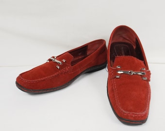 DONALD J. PLINER Red Suede Leather Driving Mocs Loafers U.S. Size 6M 6 M