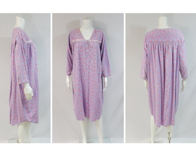ANTHONY RICHARDS Flannel Night Gown US Size Large L Etsy