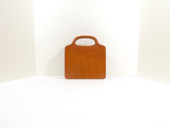 NETTIE ROSENSTEIN Cognac Patent Leather Handbag
