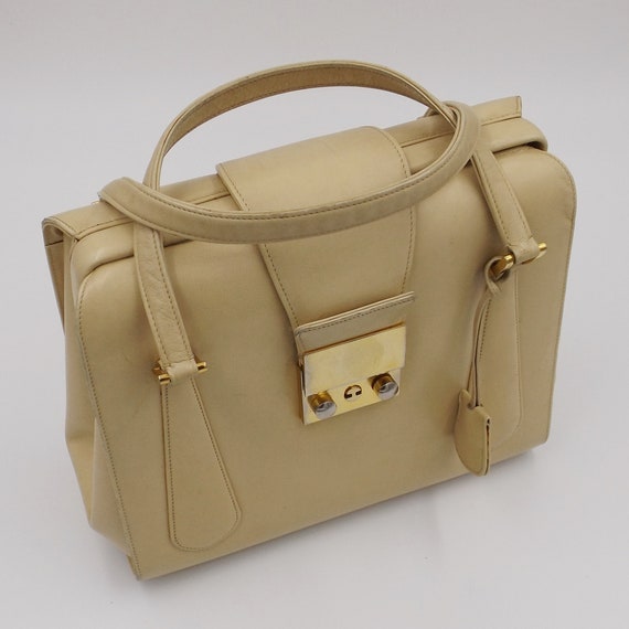 NETTIE ROSENSTEIN Bone Leather Satchel with Key - image 2