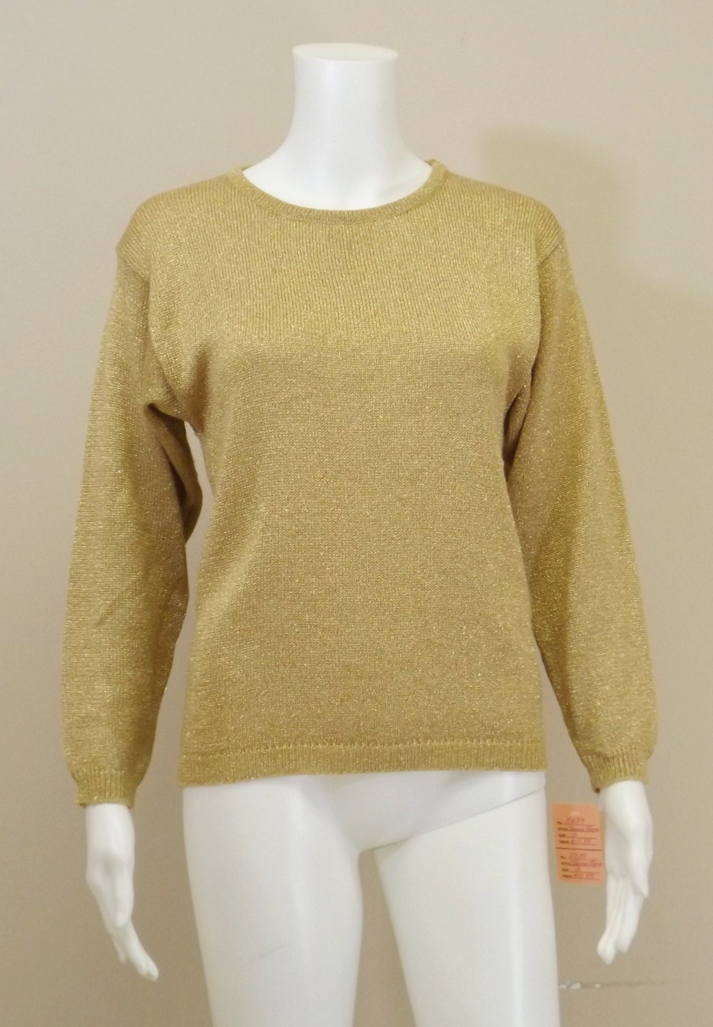 JEANNE PIERRE Gold Lame Sweater Size Small S - Etsy