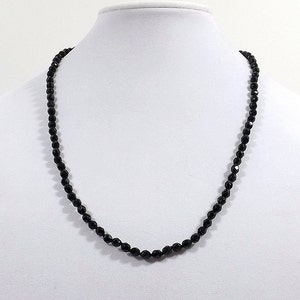 Hand Tied Jet Glass Bead Necklace image 1