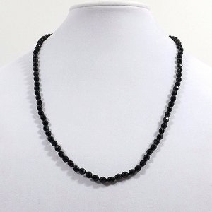 Hand Tied Jet Glass Bead Necklace