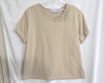 Blusa de manga curta BLAIR 100% algodão, tamanho G (EUA).
