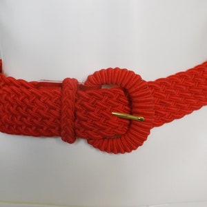 LESLIE FAYE Red Braided Cord Belt Size Up to XL
