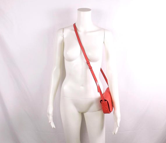 ARMANI EXCHANGE Bold Coral Pink Embossed Crossbody Bag View 6