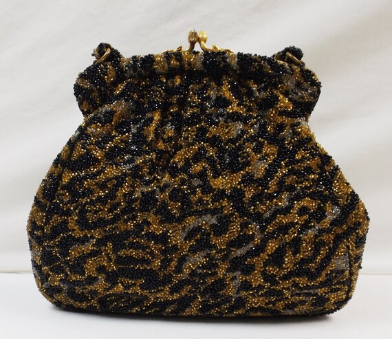 NETTIE ROSENSTEIN  Beaded Tiger Print Handbag - image 4