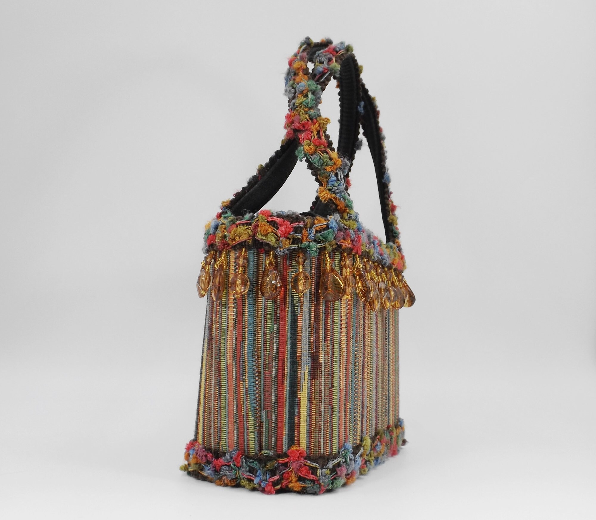 LORREN BELL Multicolor Handbag Beaded Fringe - Etsy