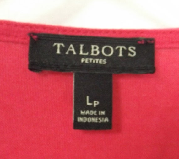TALBOTS Soft Fuchsia Knit Pullover Top Size US La… - image 3